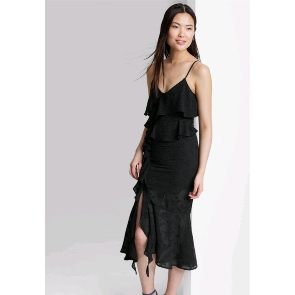 Women's Ruffle Midi Dress - Wild Fable Black XS